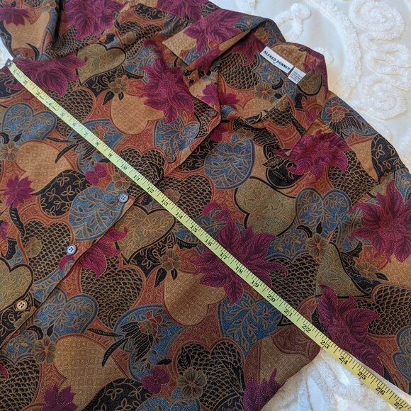 VINTAGE Alfred Dunner hearts and florals blouse EUC size 12 coastal grandma - Picture 5 of 9